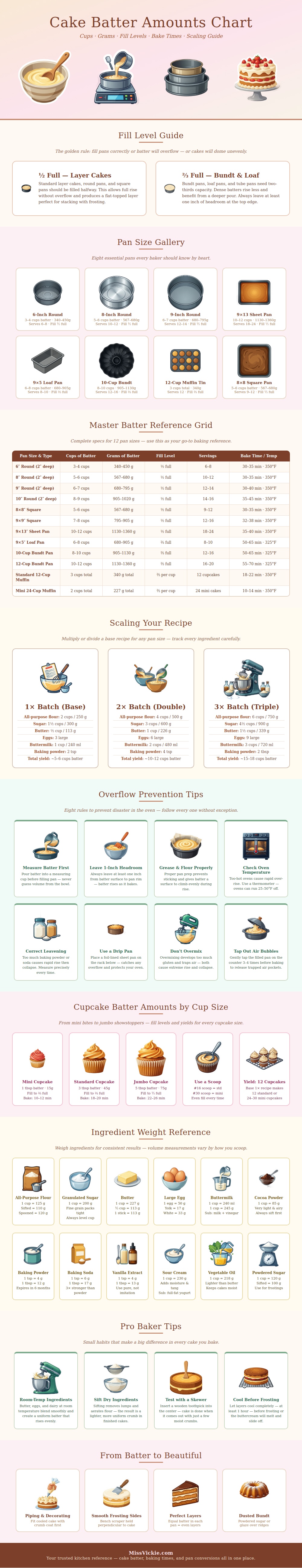 Cake Batter Amounts Chart