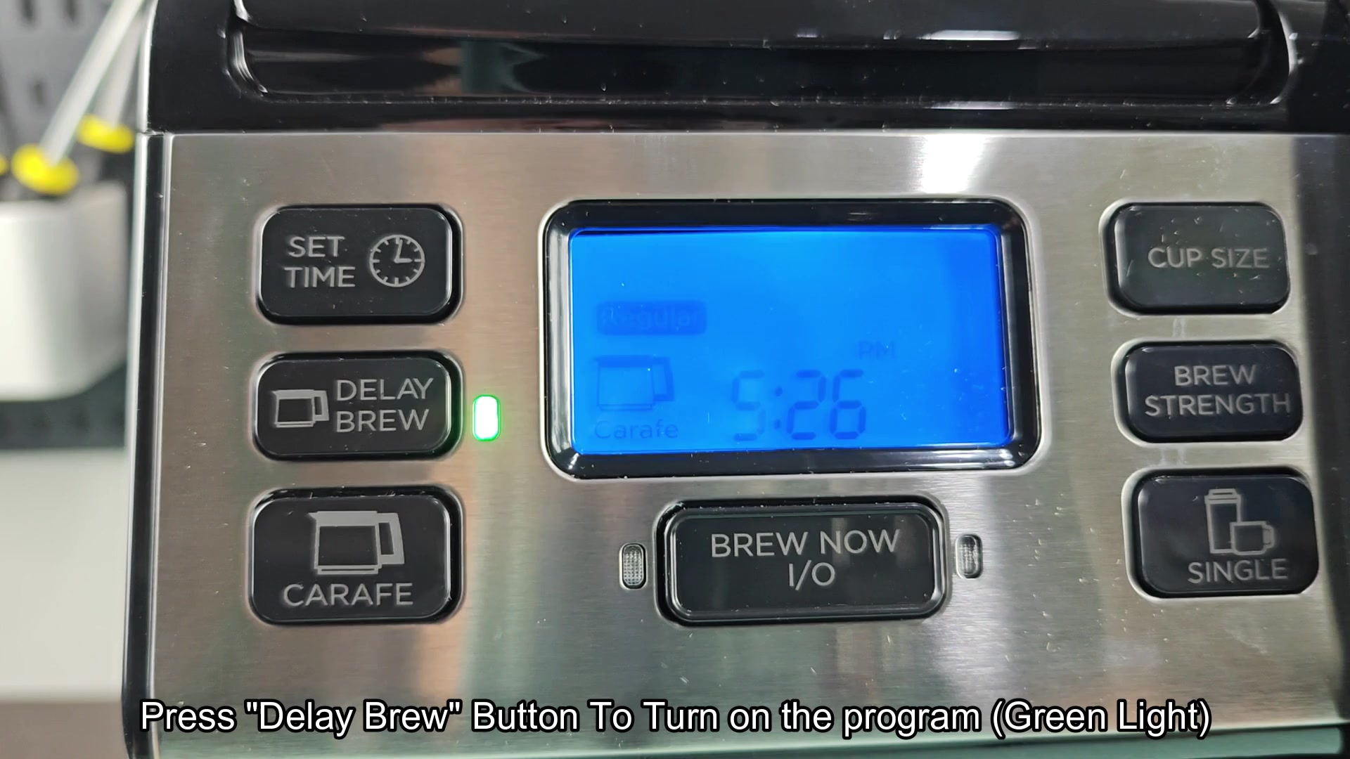 Check programmed brew time on display Check programmed brew time on display