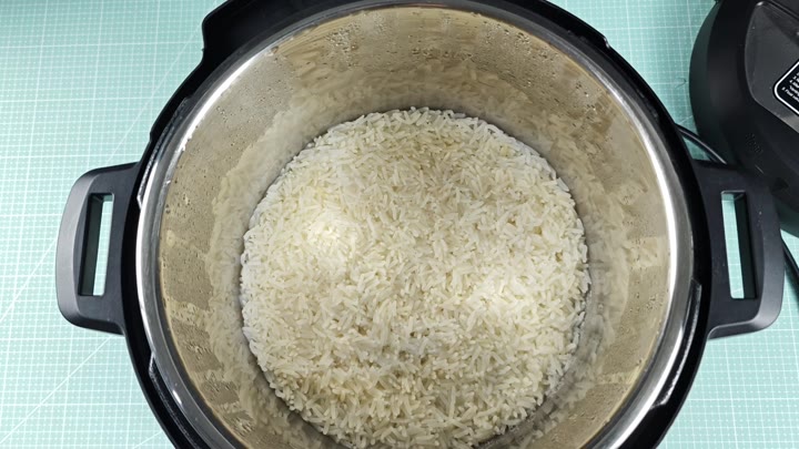 Close up of cooked rice texture Close up of cooked rice texture