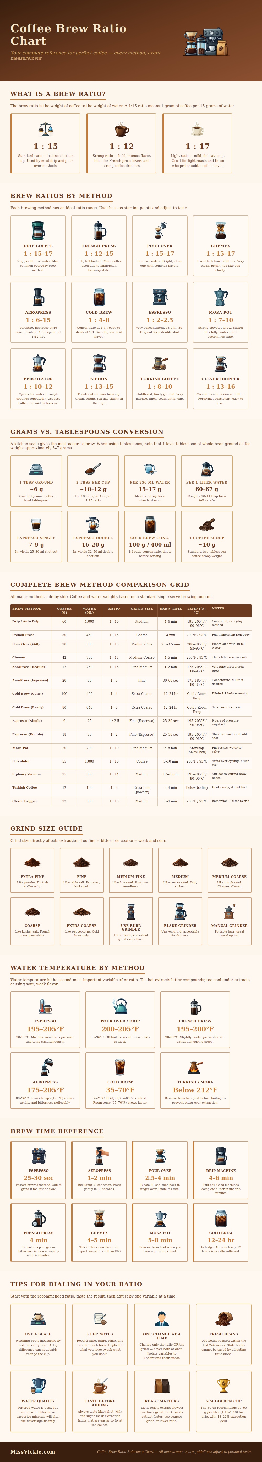 Coffee Brew Ratio Chart