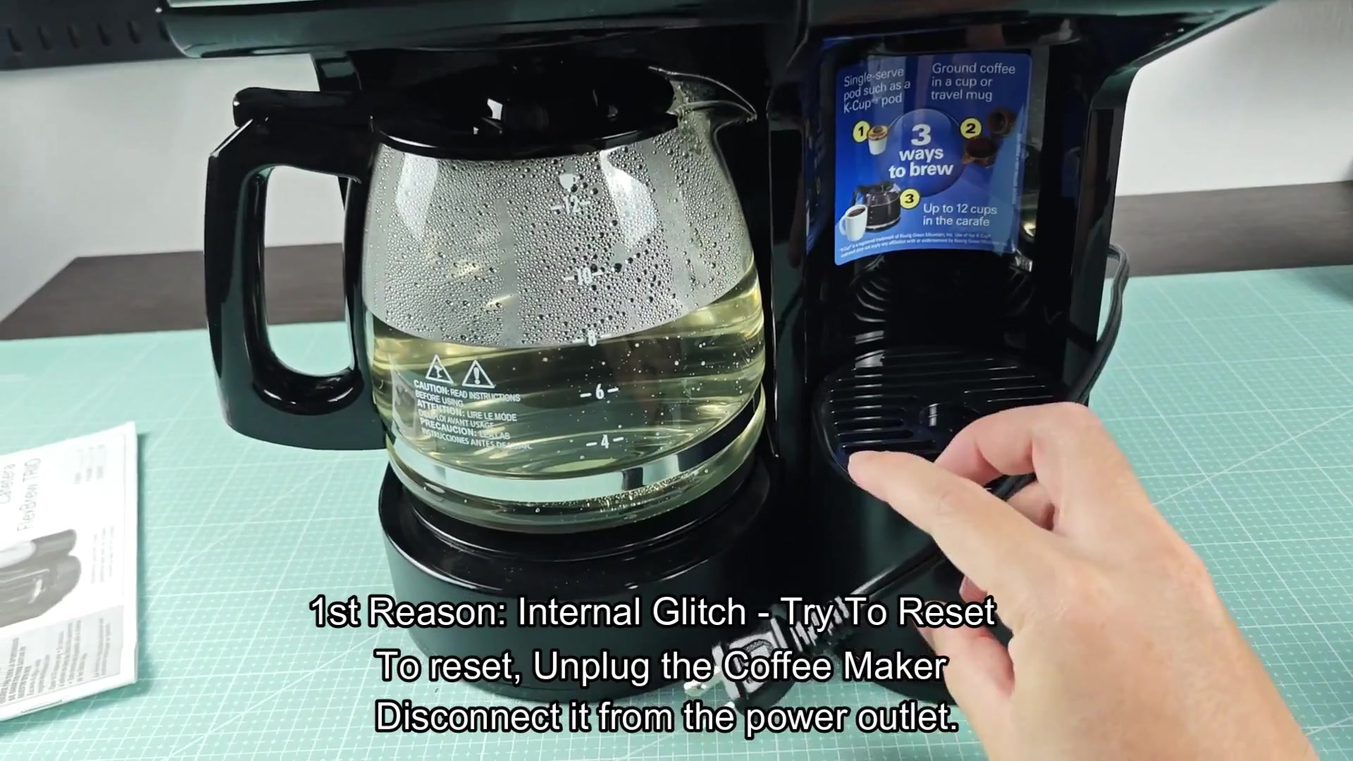 Coffee maker unplugged from power outlet Coffee maker unplugged from power outlet