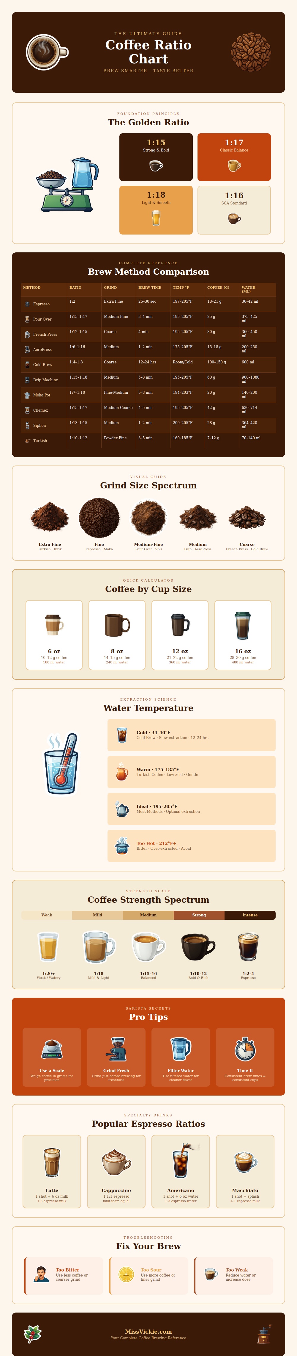 Coffee Ratio Chart