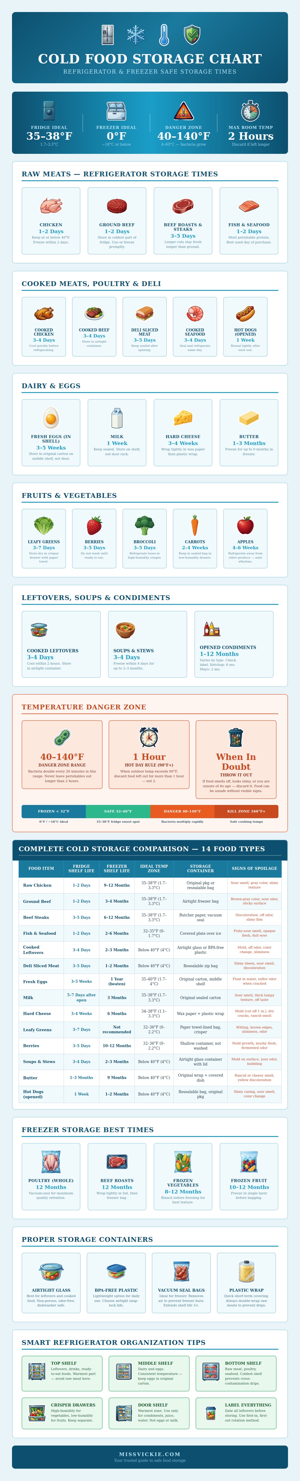 Cold Food Storage Chart