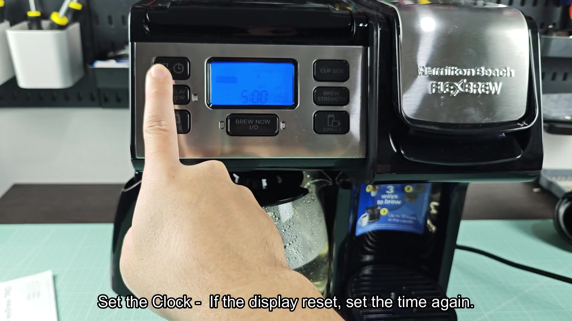 Confirm time set on display Confirm time set on display