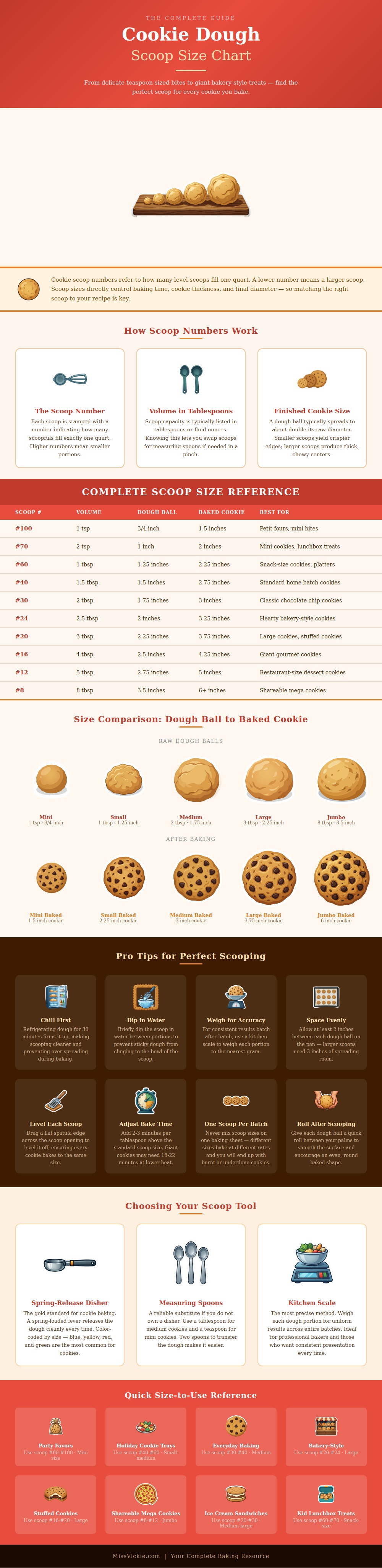 Cookie Dough Scoop Size Chart