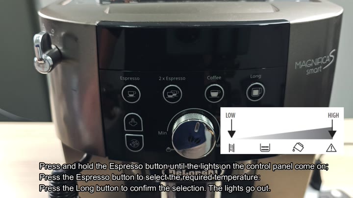 De'Longhi Magnifica control panel temperature scale De'Longhi Magnifica control panel temperature scale