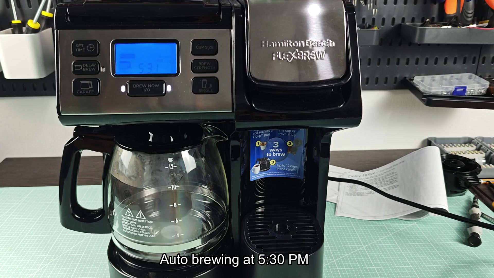Delay brew works on carafe side only Delay brew works on carafe side only