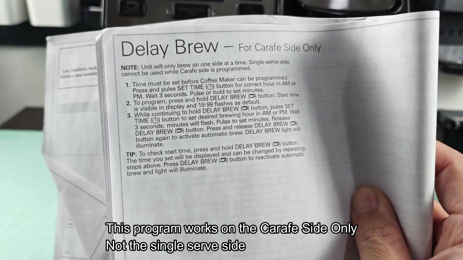 Detailed steps for programming delay brew Detailed steps for programming delay brew
