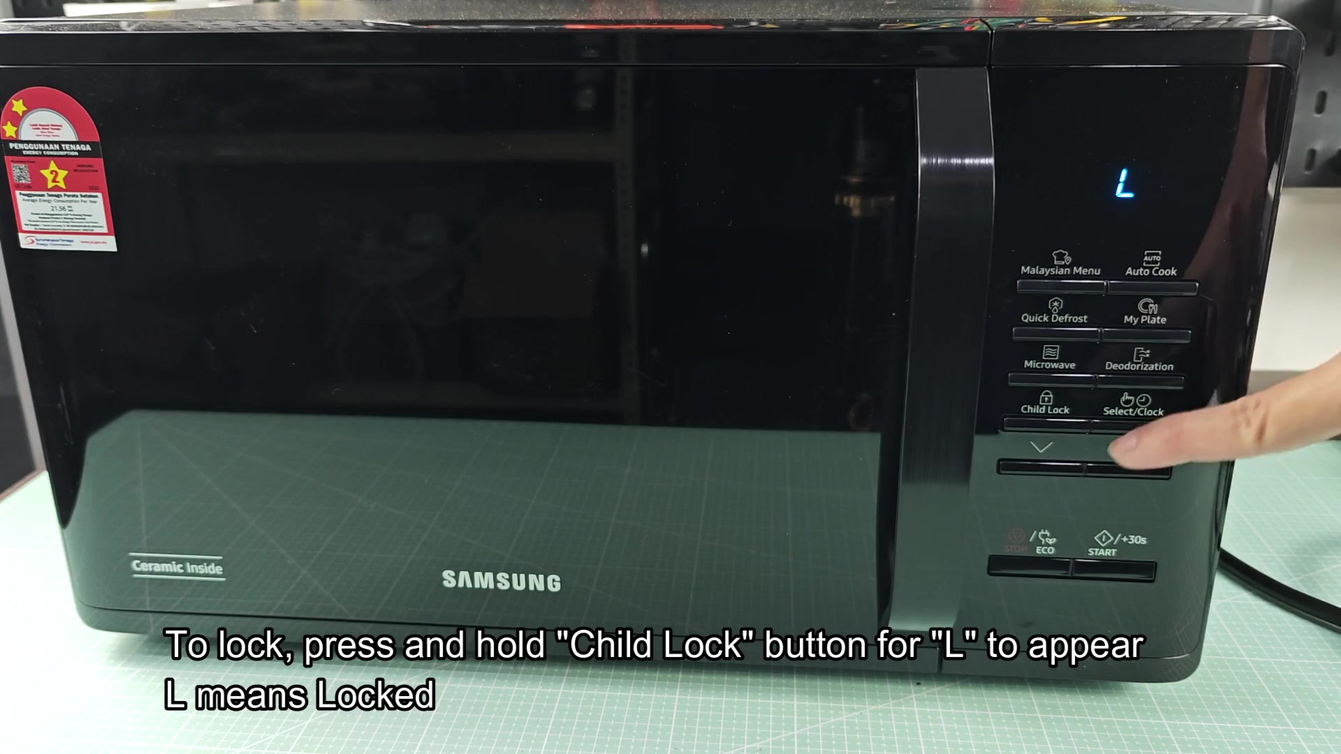 Display shows L for locked status Display shows L for locked status