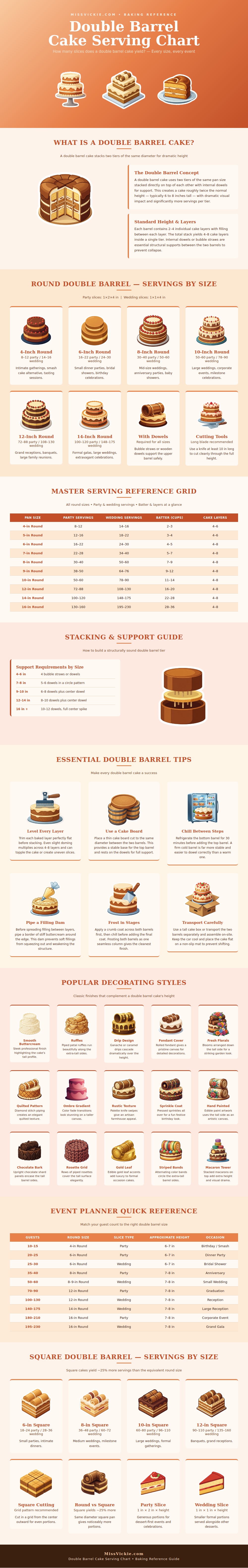 Double Barrel Cake Serving Chart