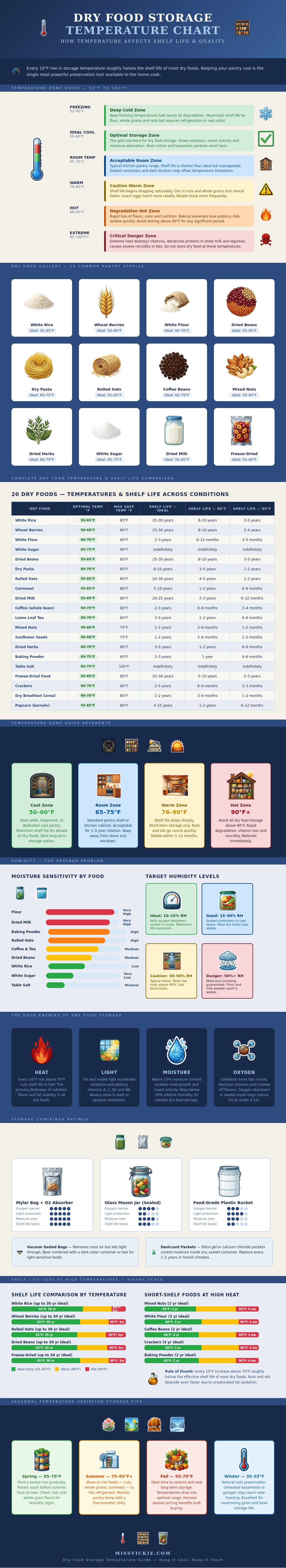 Dry Food Storage Temperature Chart