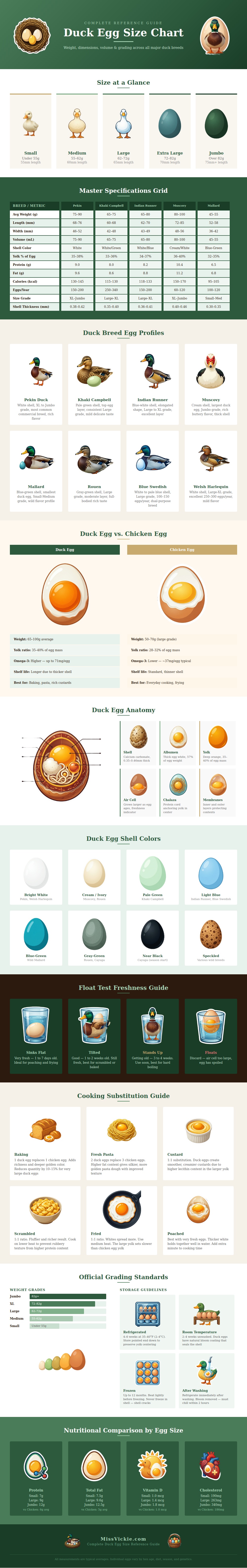 Duck Egg Size Chart