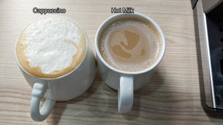 Finished cappuccino and hot milk mugs Finished cappuccino and hot milk mugs