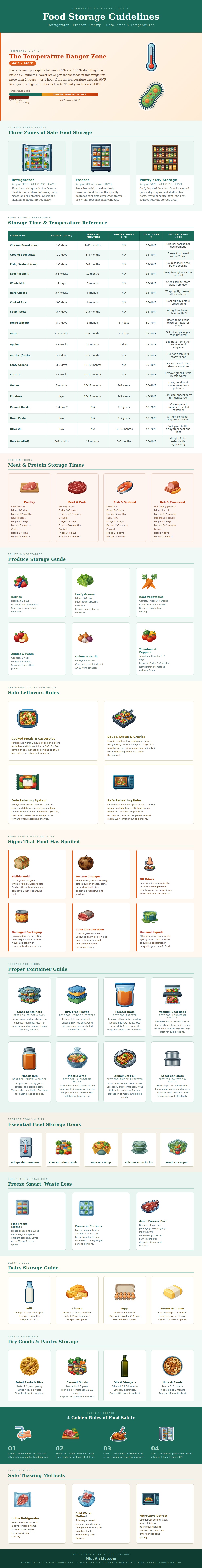 Food Storage Guidelines Chart