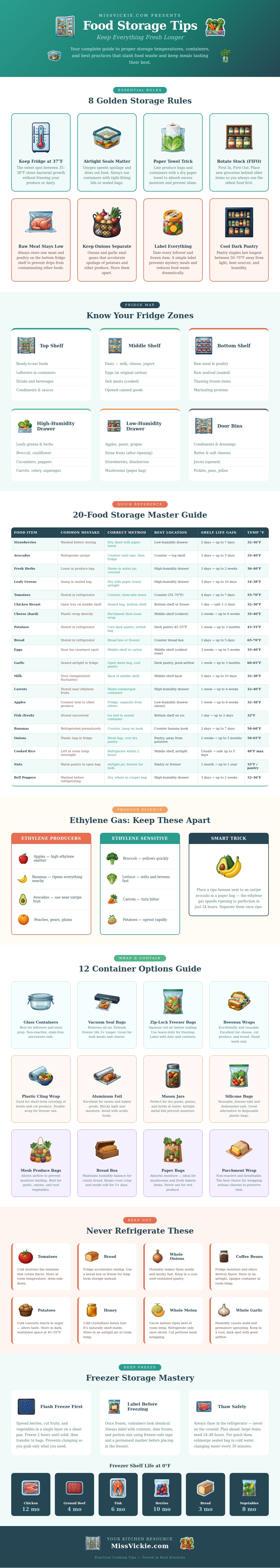 Food Storage Tips Chart