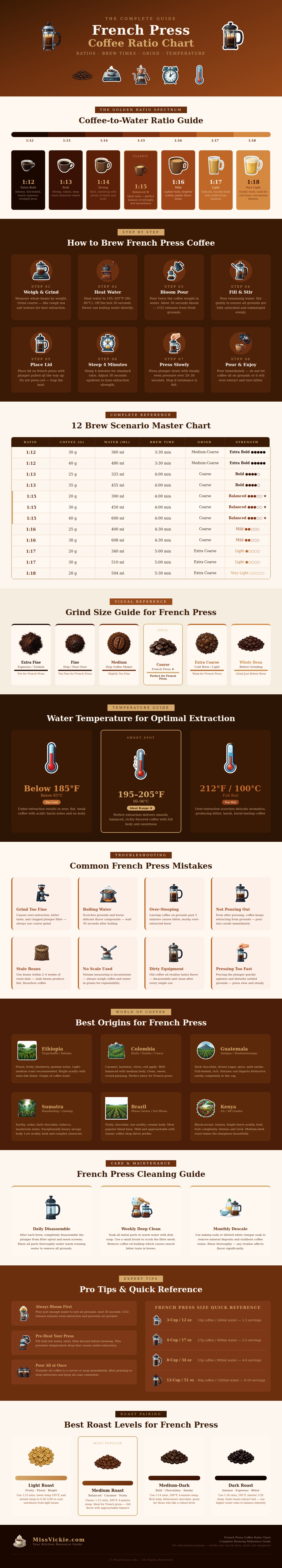 French Press Coffee Ratio Chart