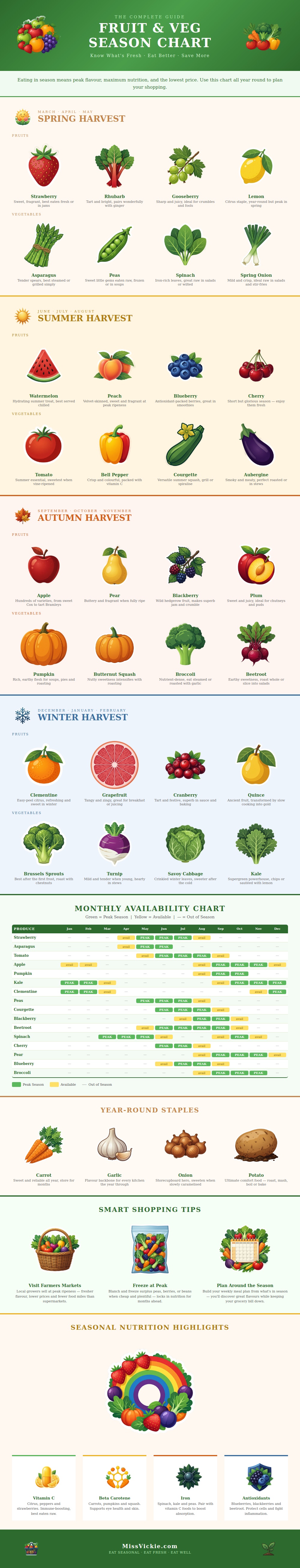 Fruit And Veg Season Chart