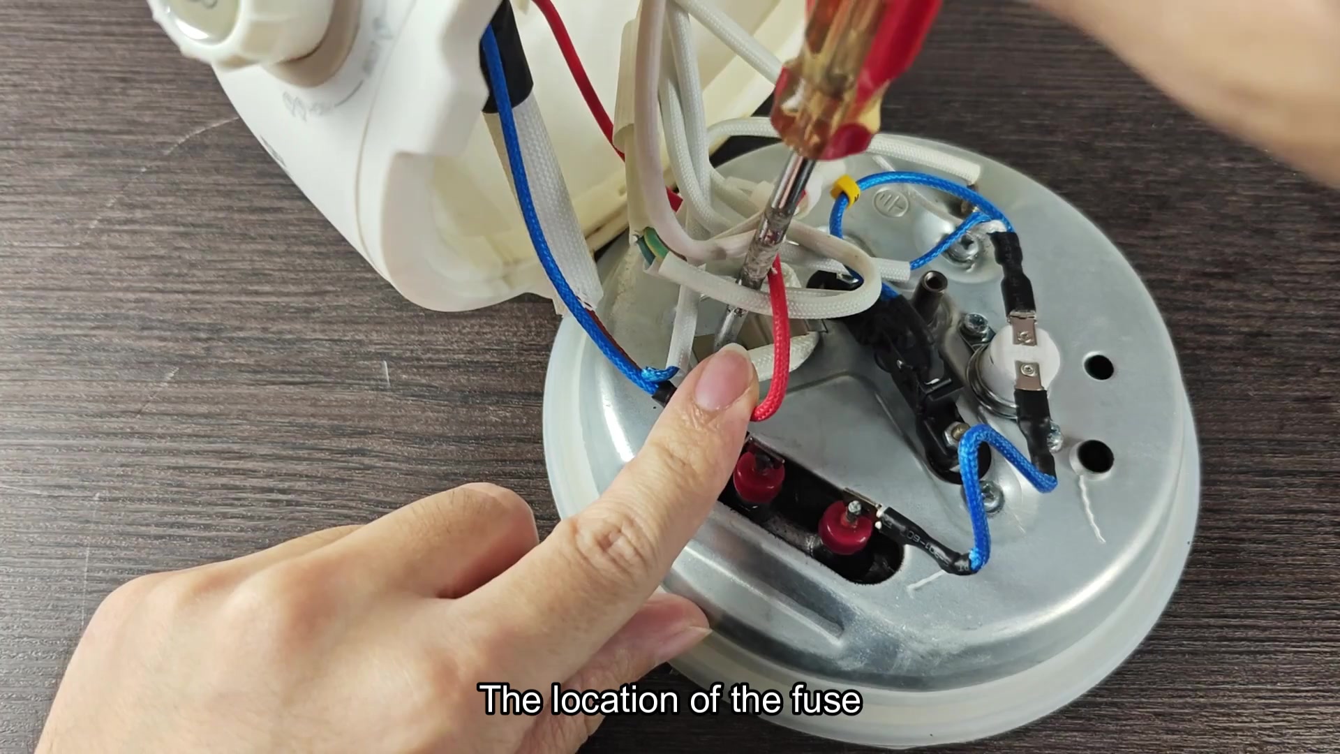 Fuse location inside appliance base Fuse location inside appliance base