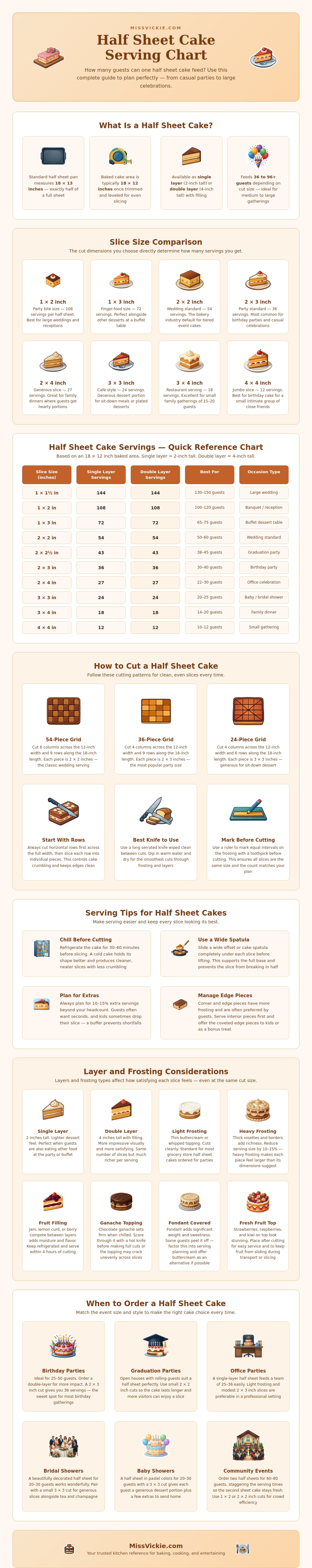 Half Sheet Cake Serving Chart