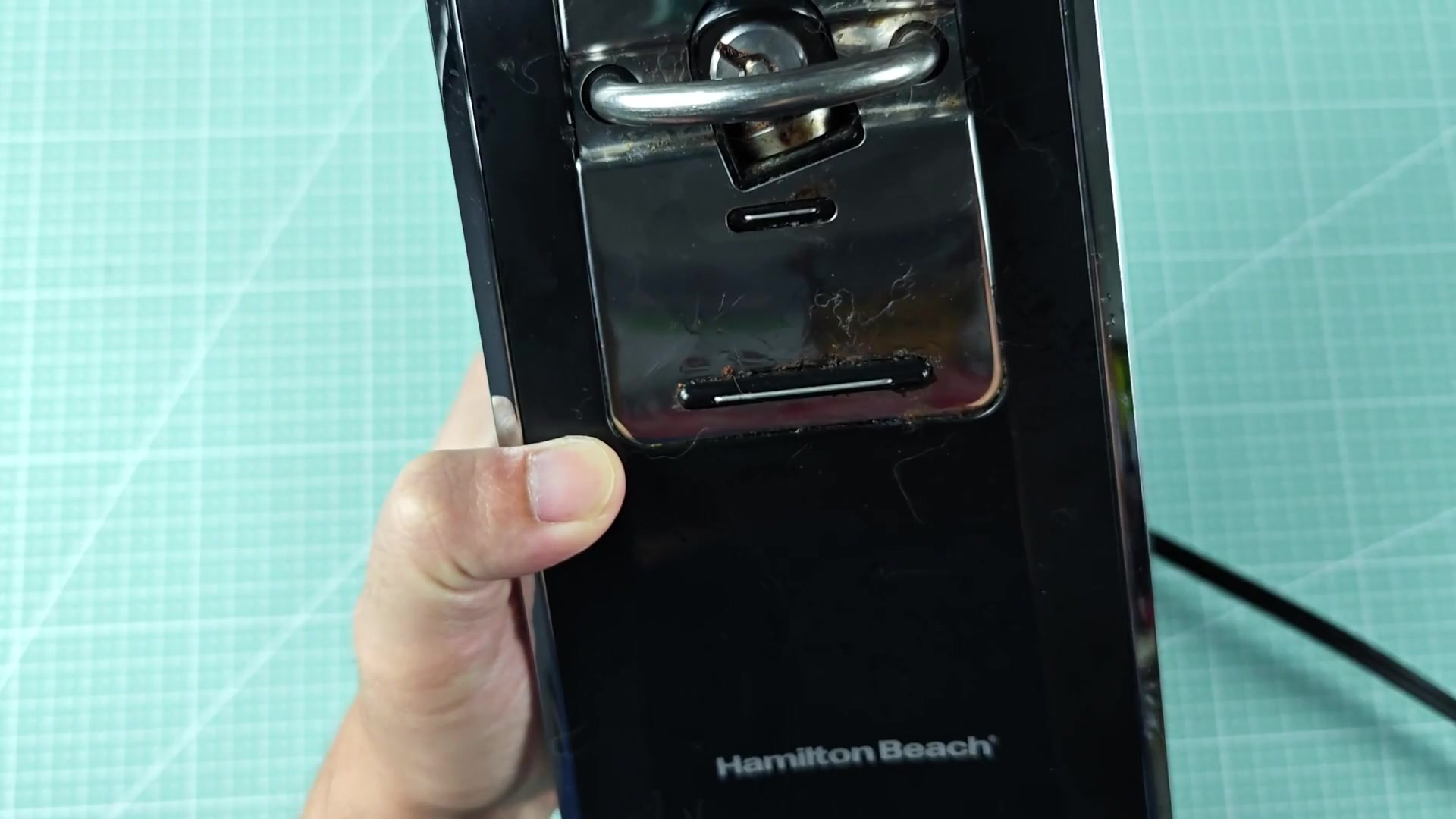 Hamilton Beach logo above stubborn grime Hamilton Beach logo above stubborn grime