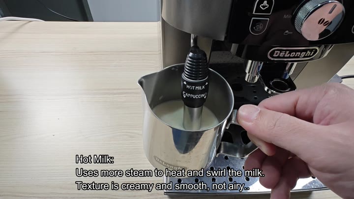 Heating milk for creamy smooth texture Heating milk for creamy smooth texture