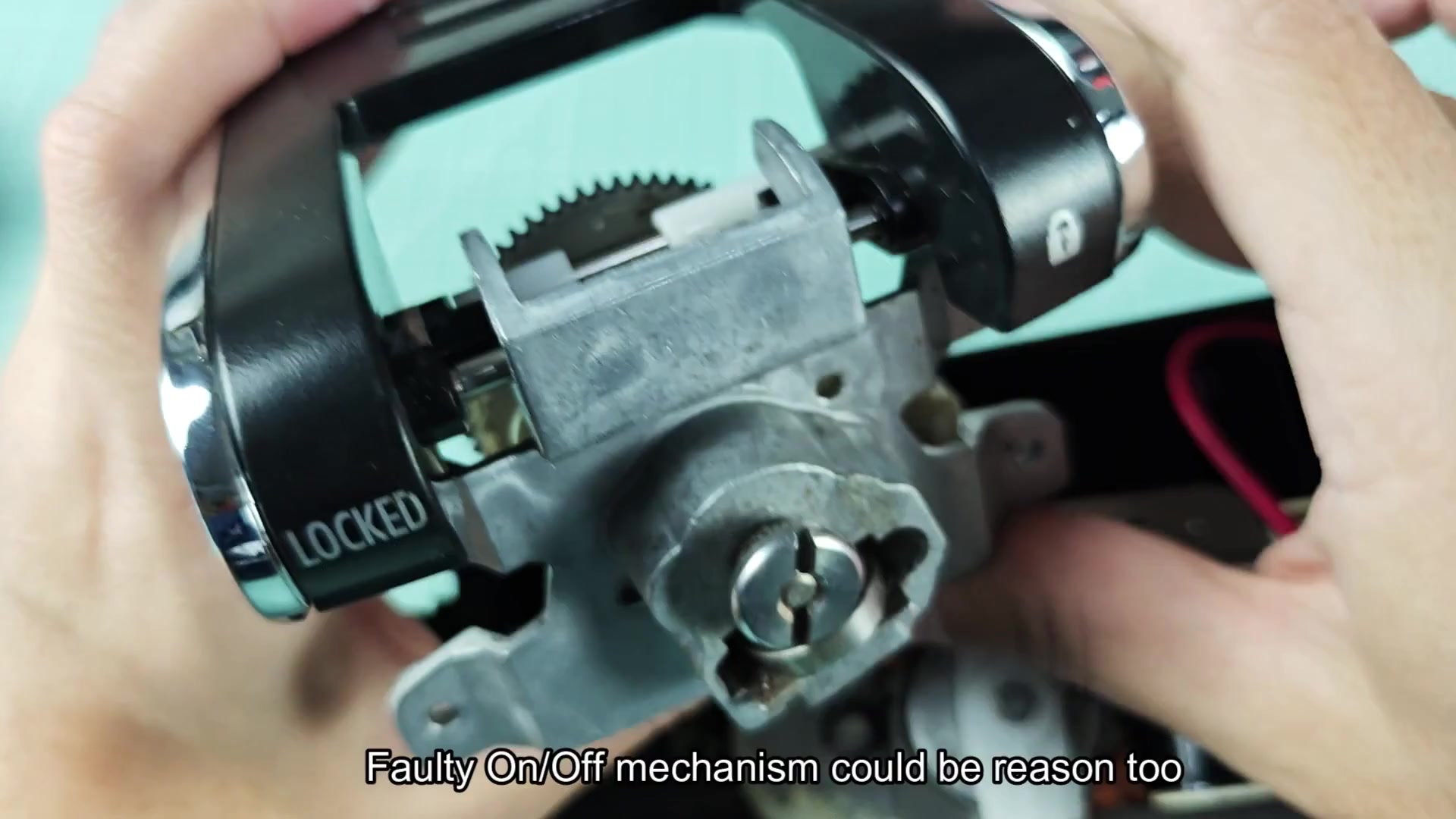 Holding can opener near power button Holding can opener near power button