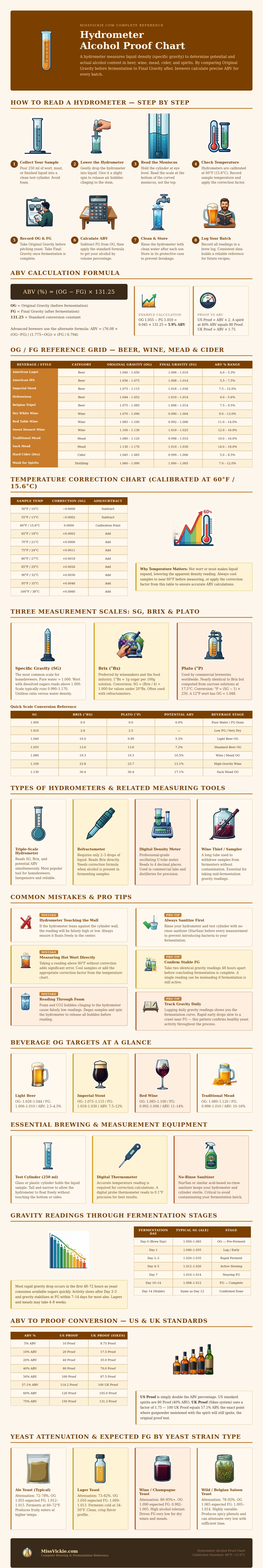 Hydrometer Alcohol Proof Chart