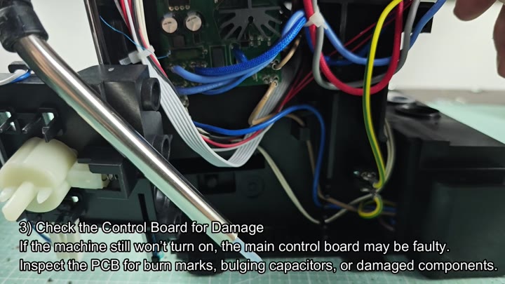 Inspecting control board for damage Inspecting control board for damage