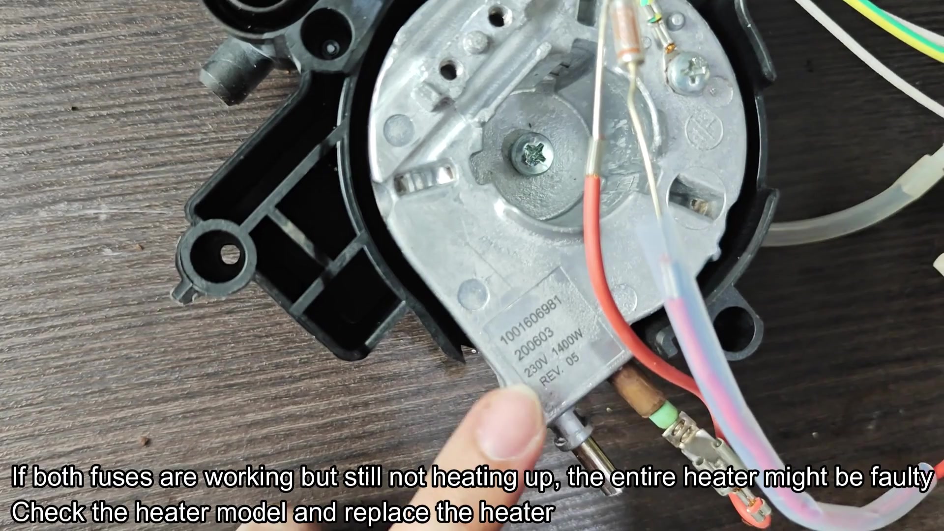 Inspecting heater model number and specs Inspecting heater model number and specs