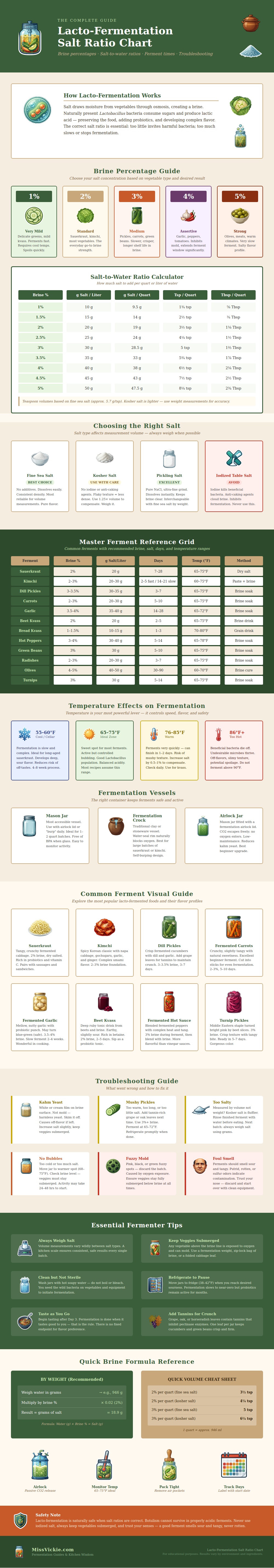 Lacto Fermentation Salt Ratio Chart
