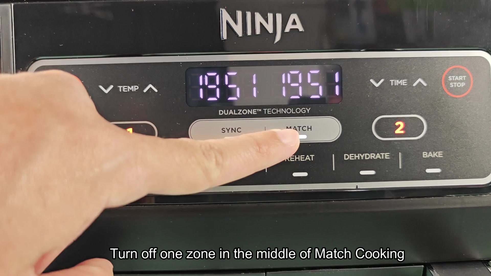 Matching cooking times on both zones Matching cooking times on both zones
