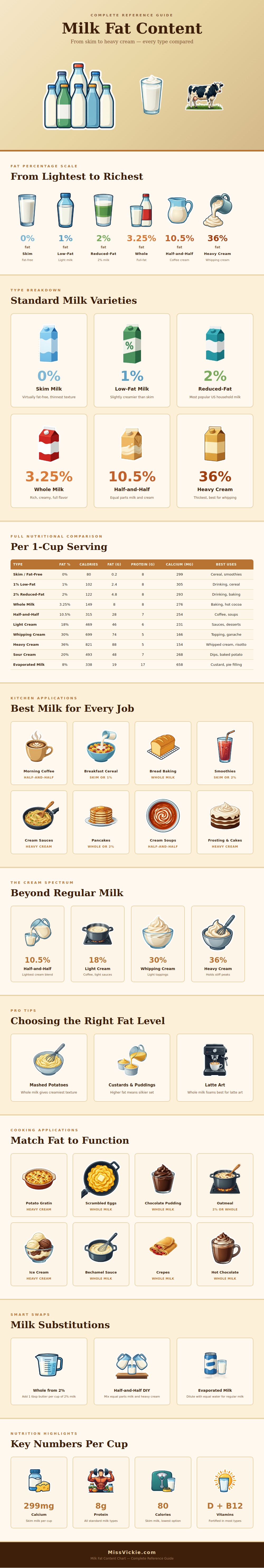Milk Fat Content Chart