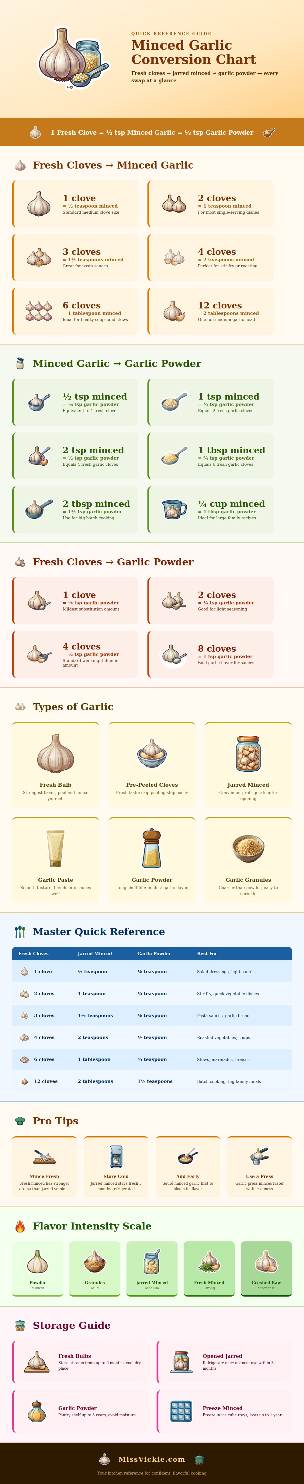 Minced Garlic Conversion Chart