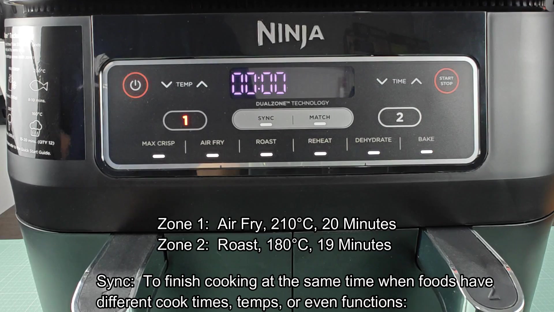 Ninja DualZone control panel interface Ninja DualZone control panel interface