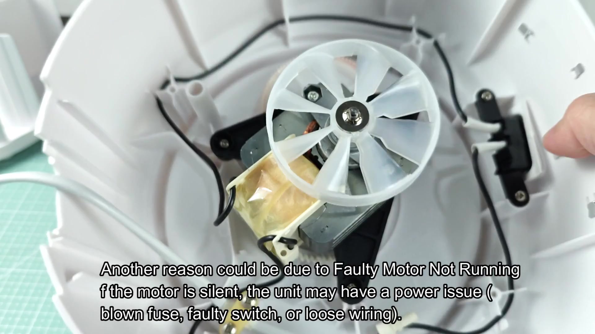 Normal working motor running inside housing Normal working motor running inside housing
