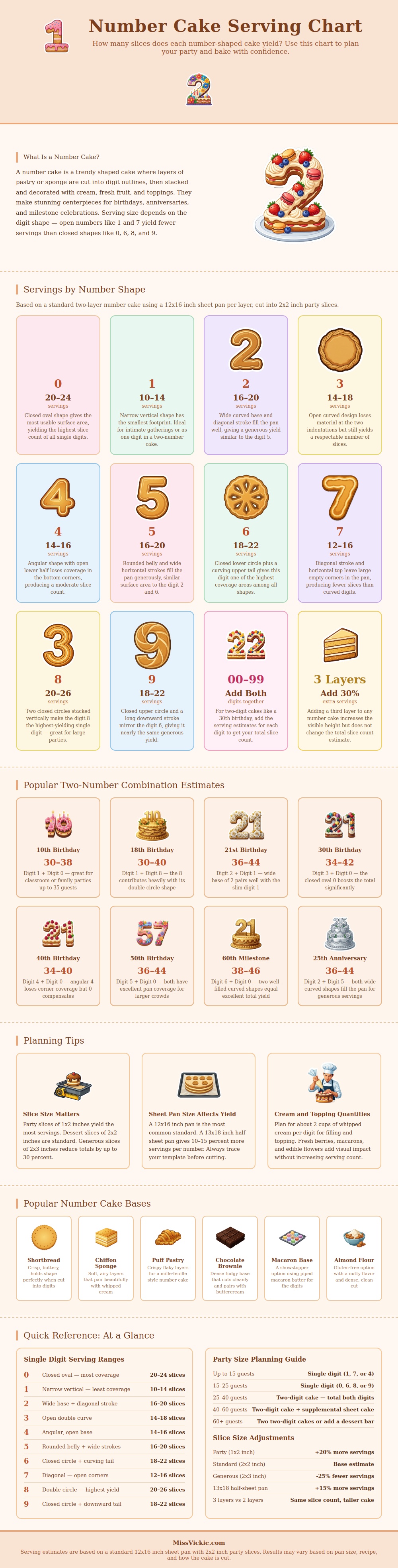 Number Cake Serving Chart