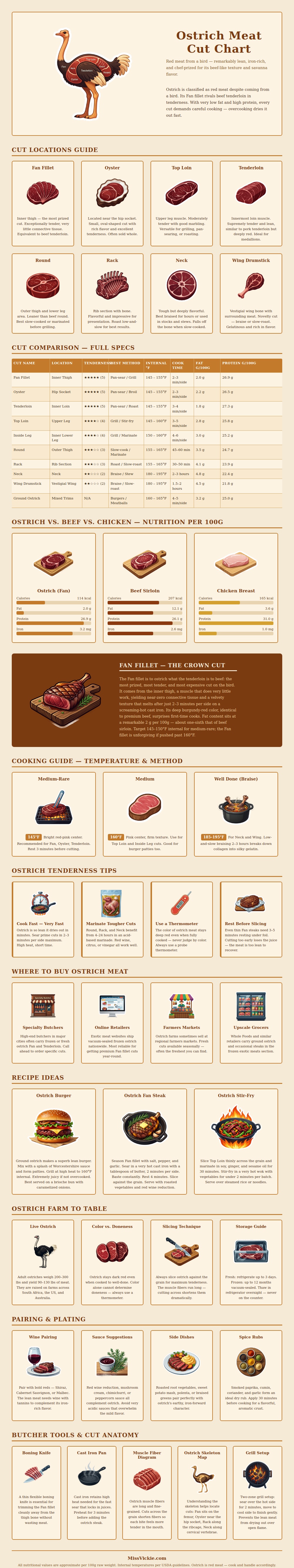 Ostrich Meat Cut Chart