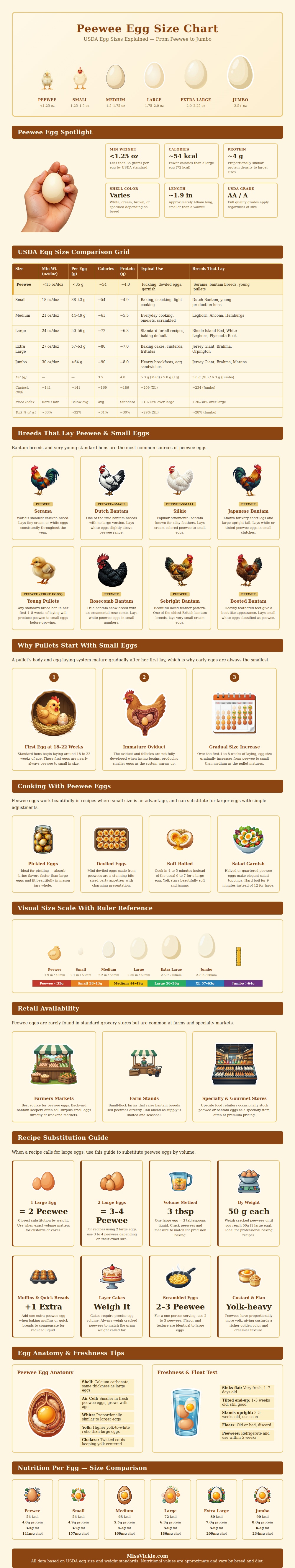 Peewee Egg Size Chart