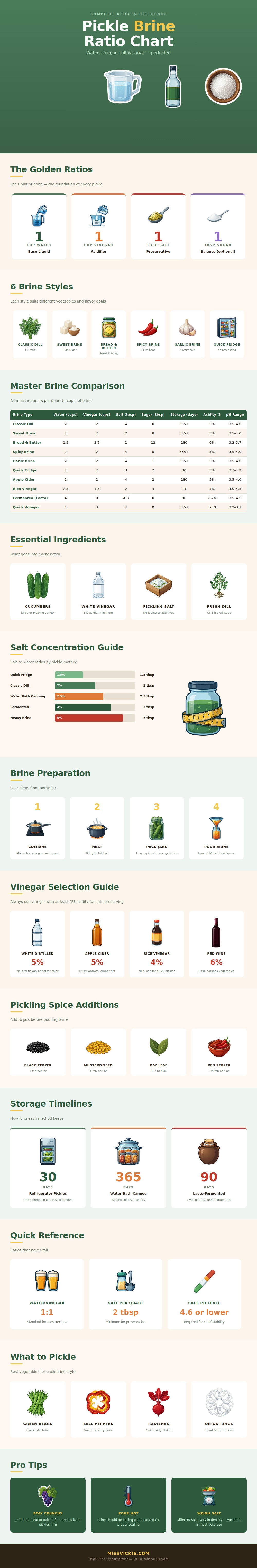 Pickle Brine Ratio Chart