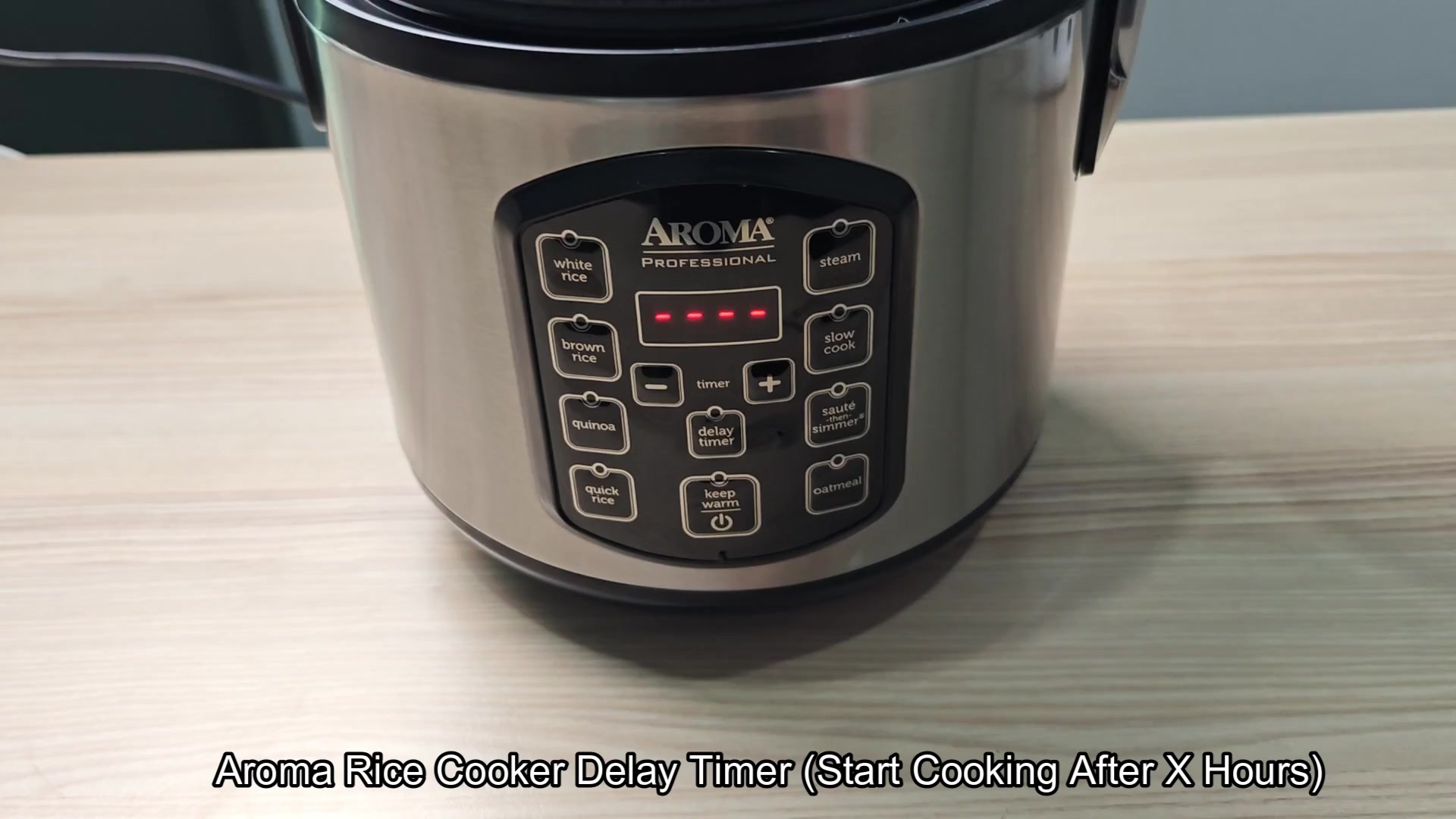 Pressing delay timer on Aroma cooker Pressing delay timer on Aroma cooker
