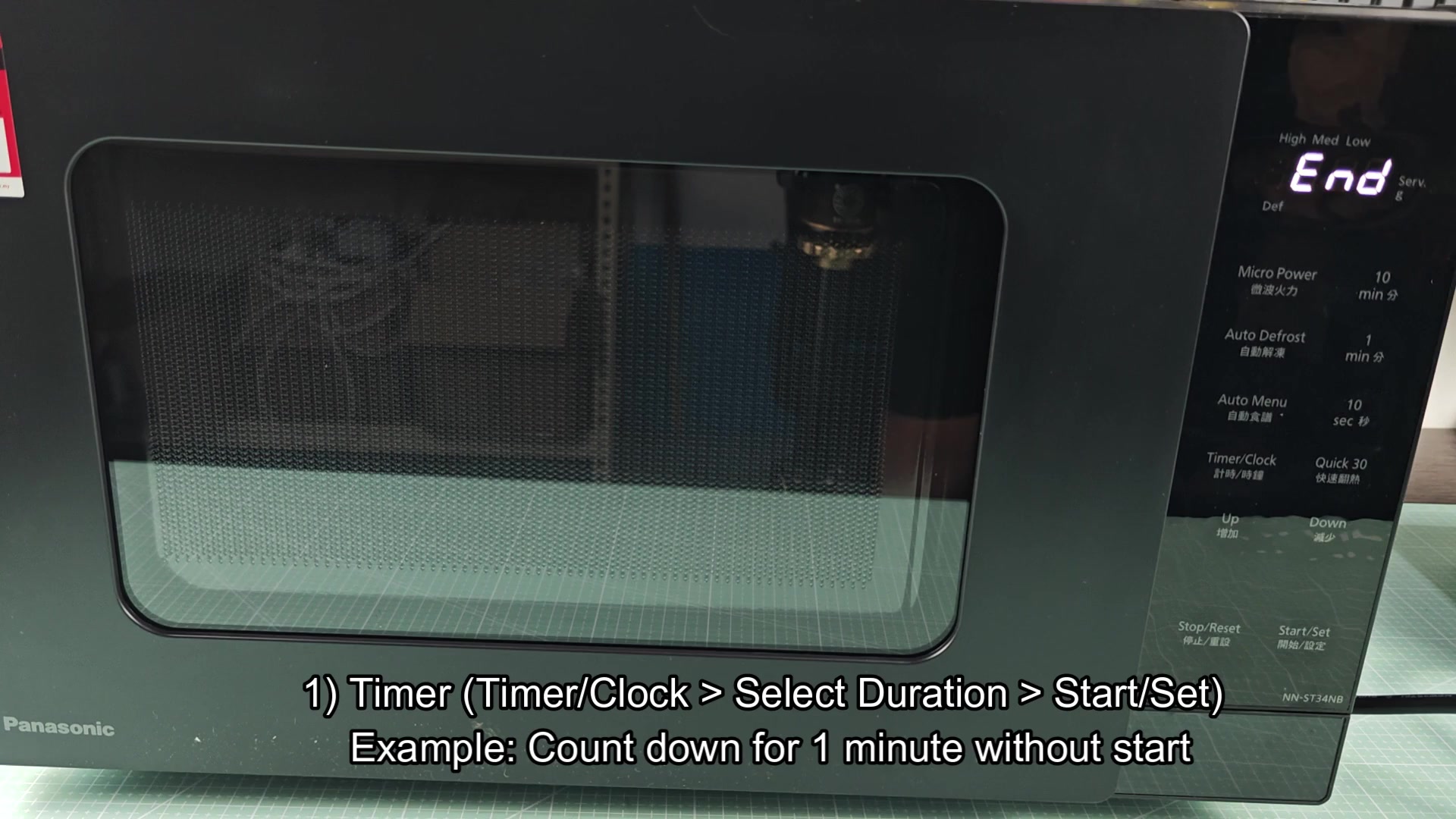 Programming standing time on microwave Programming standing time on microwave