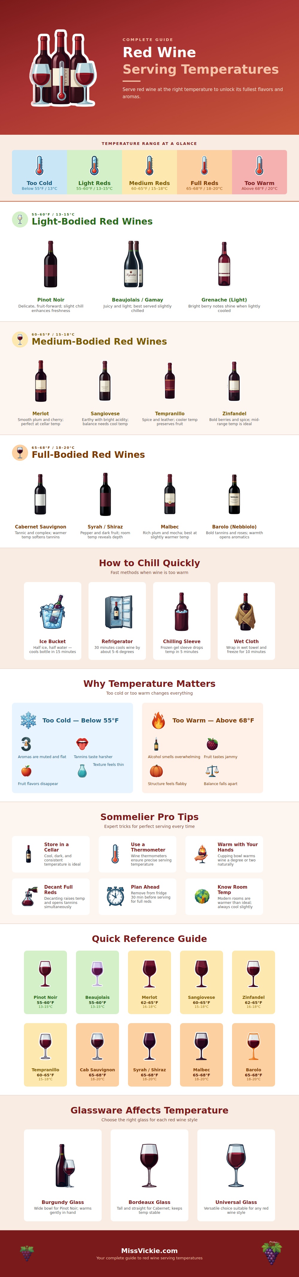 Red Wine Serving Temperature Chart