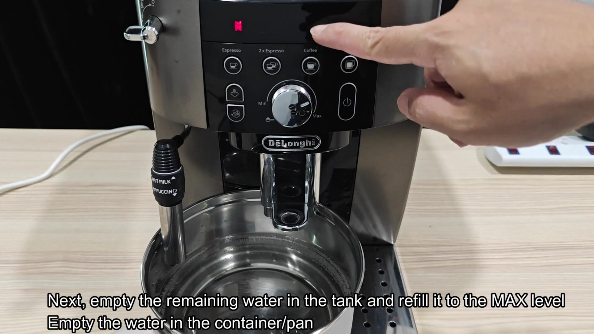Refill tank to max after draining Refill tank to max after draining