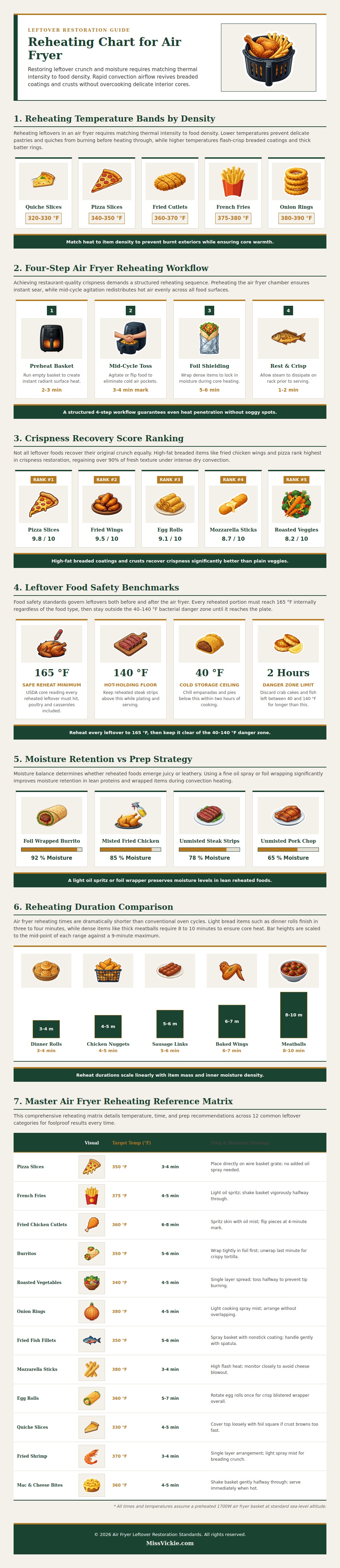 Reheating Chart For Air Fryer