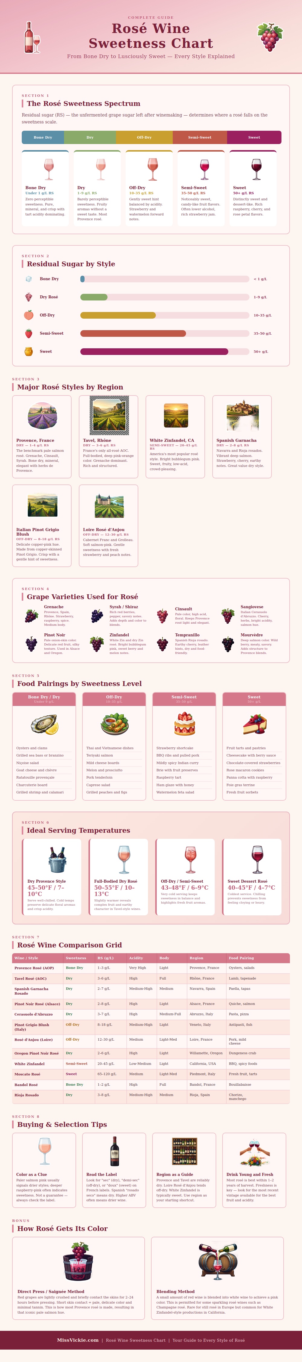 Rosé Wine Sweetness Chart