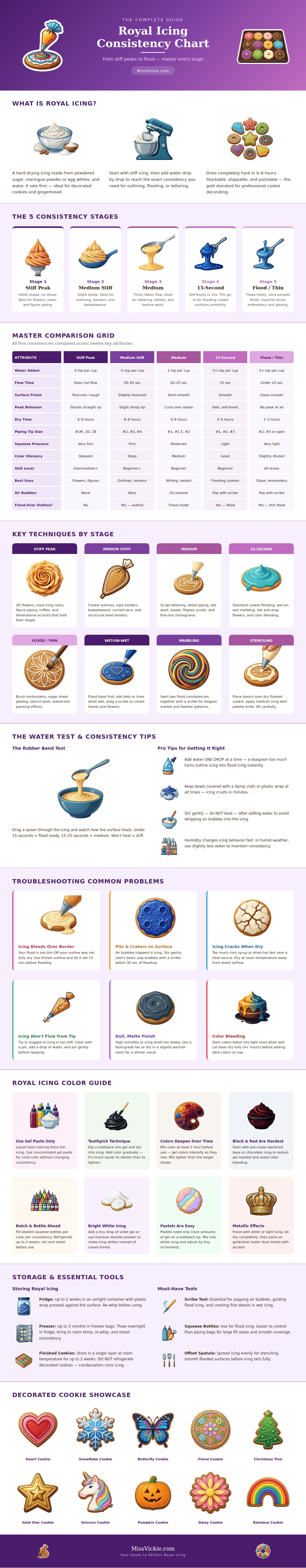 Royal Icing Consistency Chart