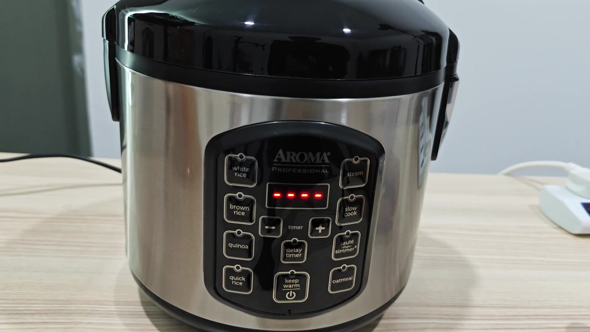 Select brown rice function on cooker Select brown rice function on cooker