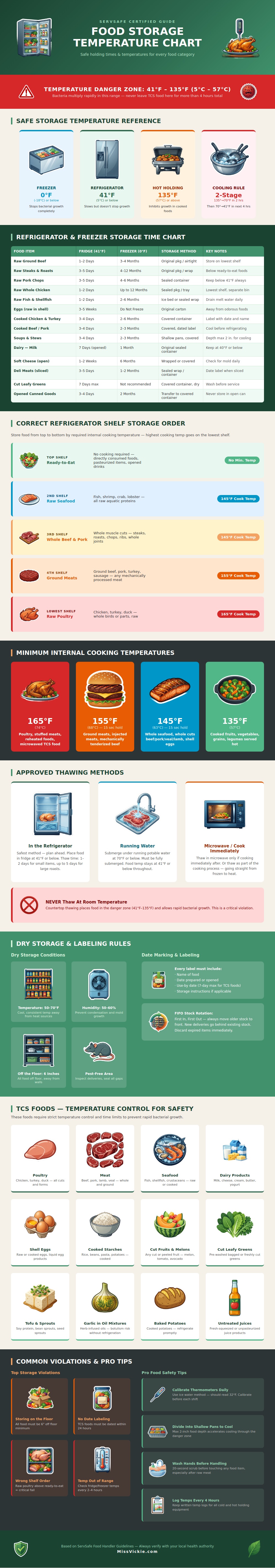 Servsafe Food Storage Chart