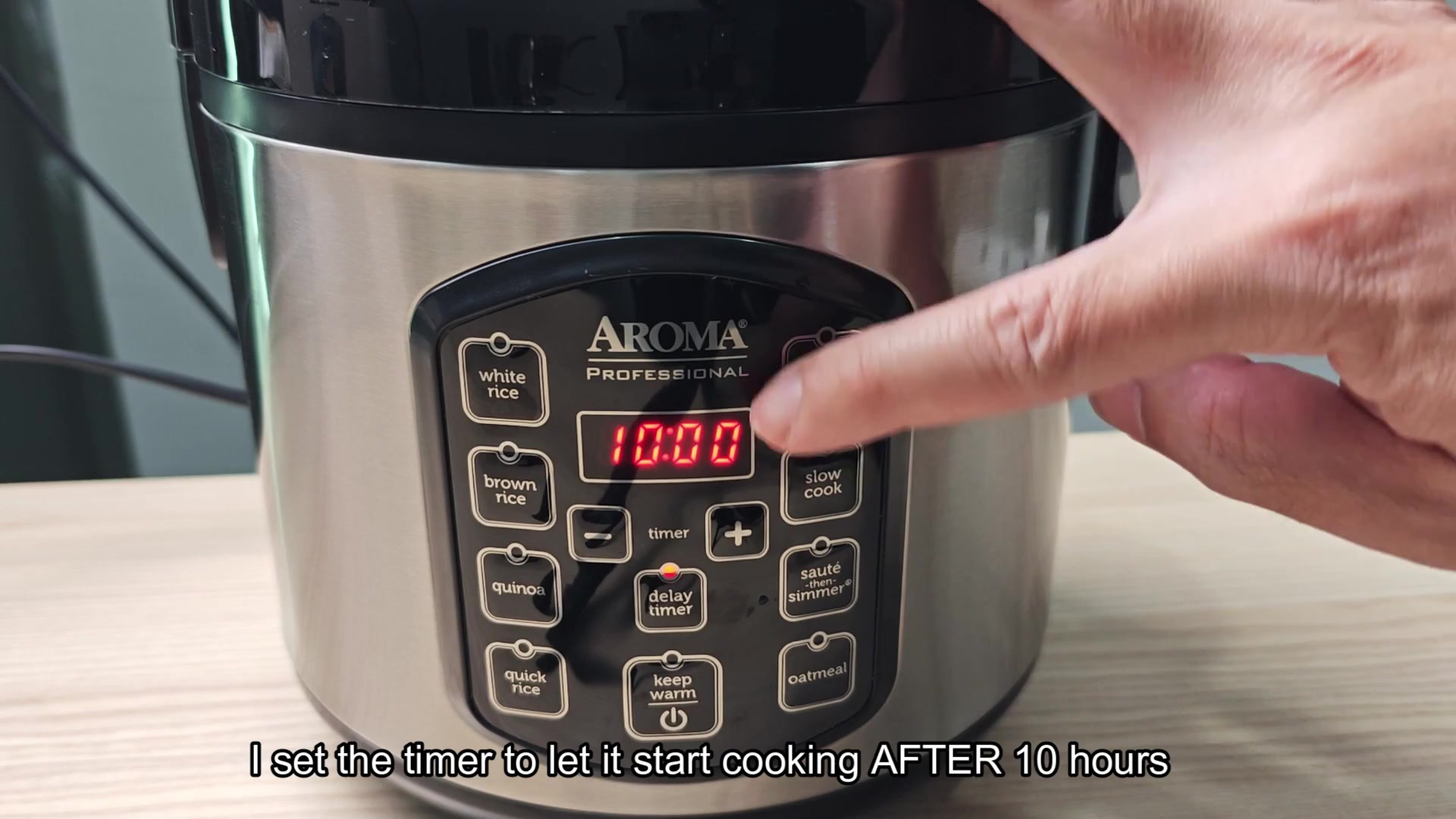 Setting timer to ten hours Setting timer to ten hours