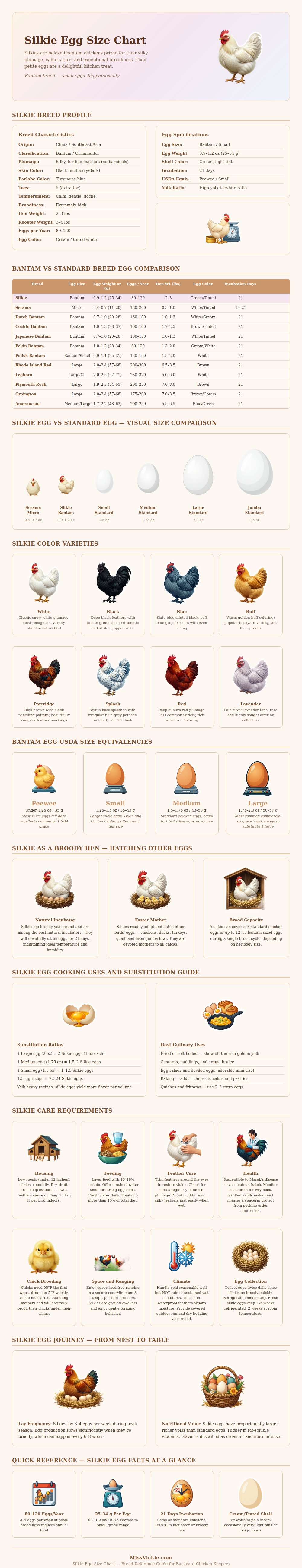 Silkie Egg Size Chart